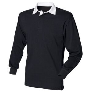 Front Row Long Sleeve Classic Rugby Sports Cotton Plain Polo Shirt /T-Shirt /Top
